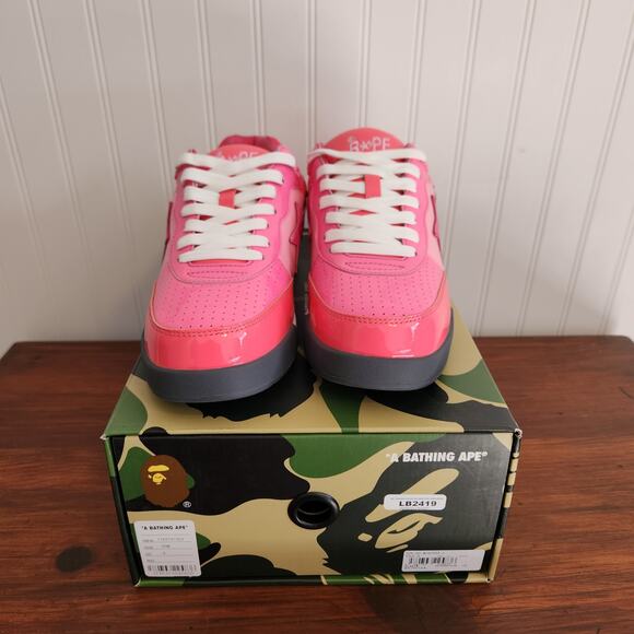 BRAND NEW - DISCONTINUED- A Bathing Ape Bape Road Sta patent leather pink (AA15) - Picture 2 of 12
